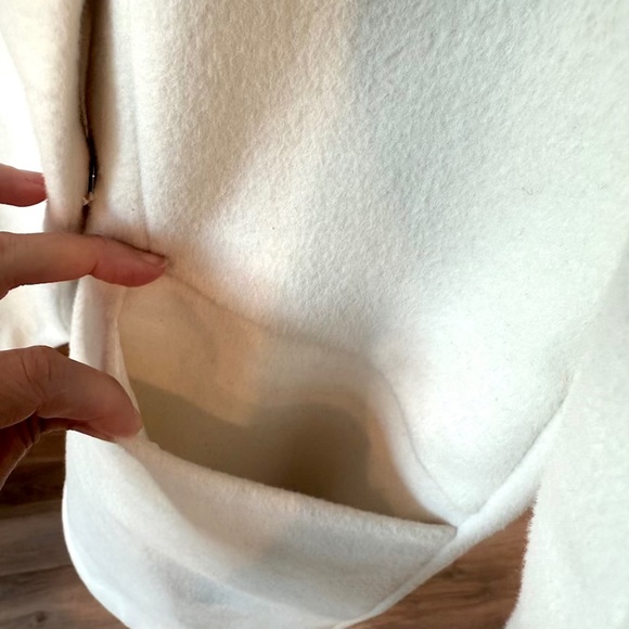 Wool Midi Coat with Hood in Winter White - Small (NWOT) - Picture 9 of 14